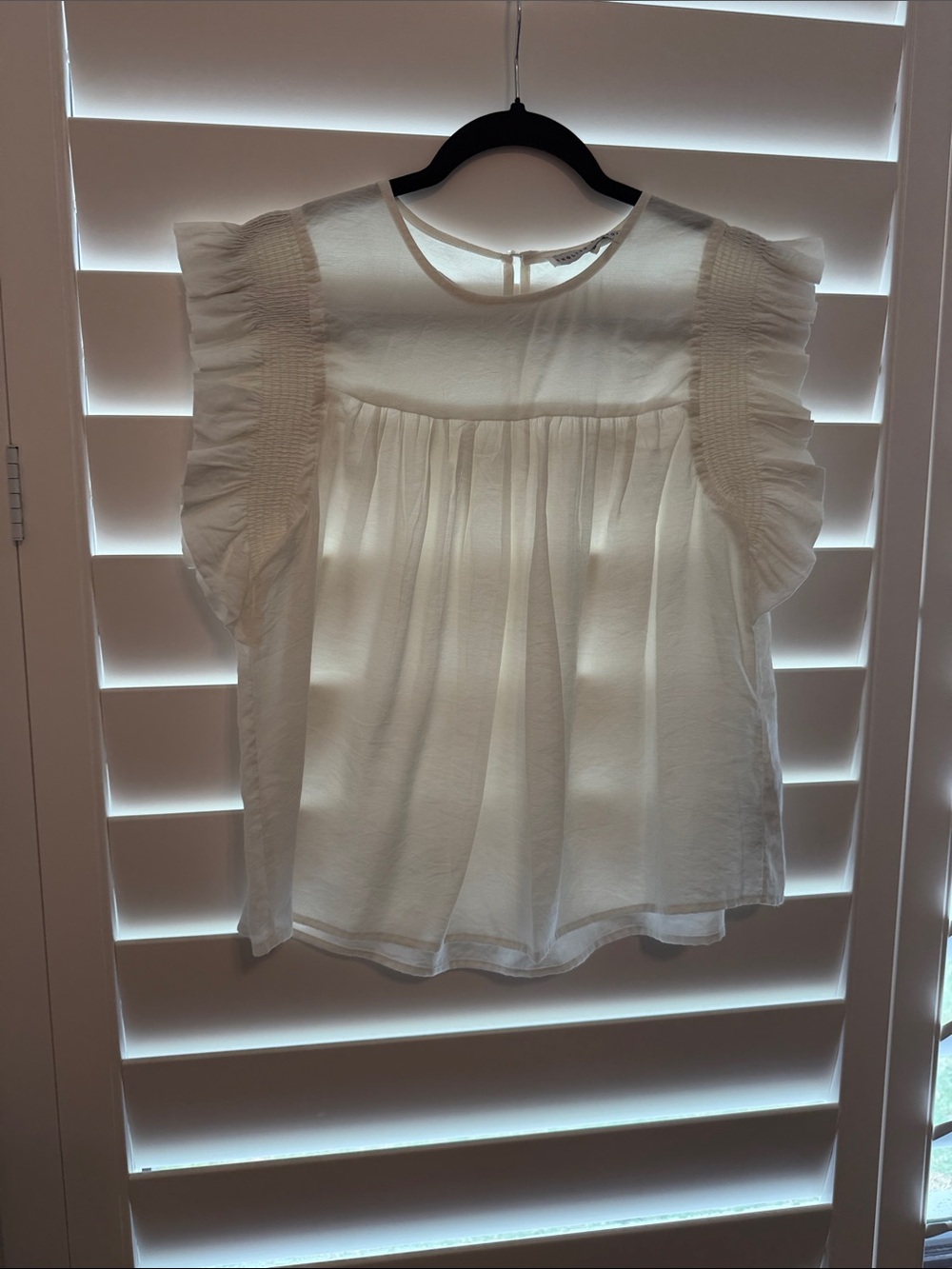 English Factory White Ruffle Sleeve Blouse